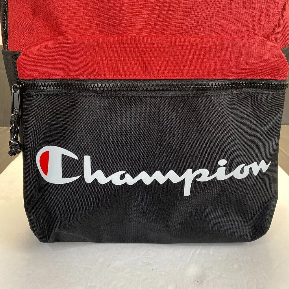 Champion 15” Backpack Black/Red cript Logo,Laptop‎ Sleeve,Padded Straps New